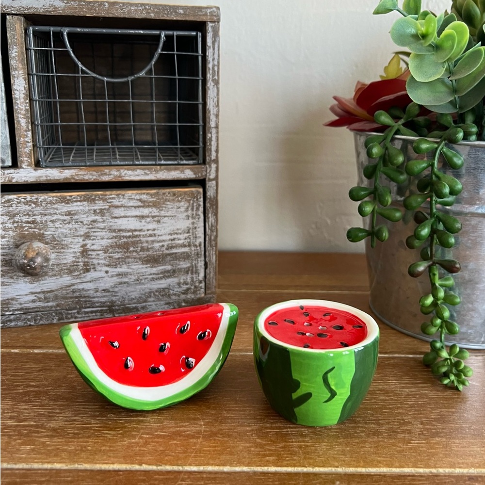 New Ceramic Watermelon Salt and Pepper Shaker Set